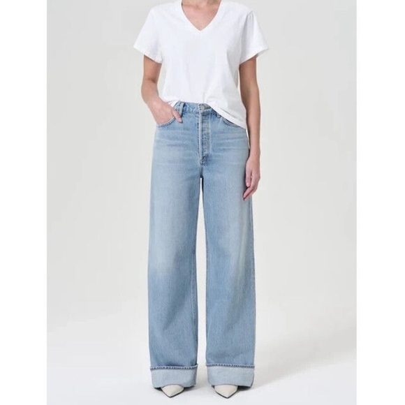Agolde Dame wide leg cuffed buttonfly jeans - Picture 14 of 15